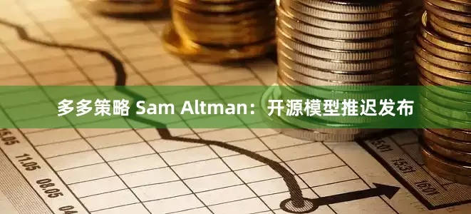 多多策略 Sam Altman：开源模型推迟发布